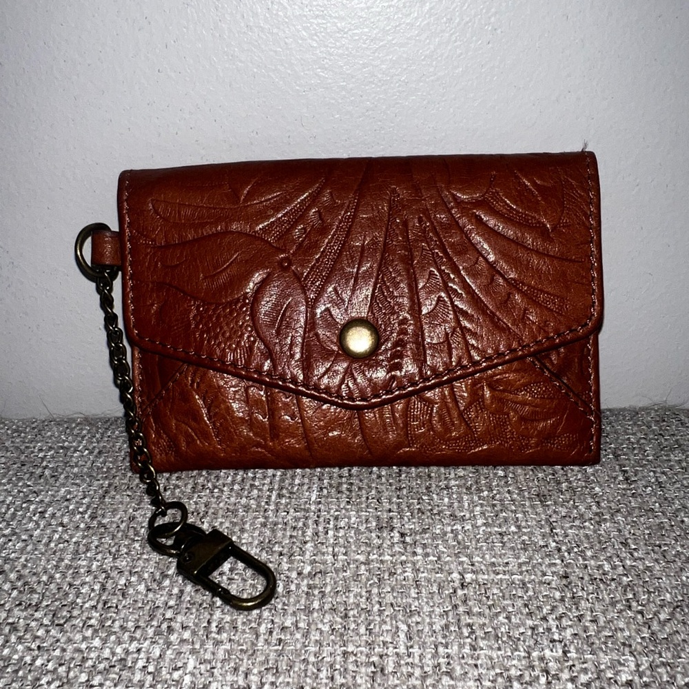 Elegant Embossed Leather Keychain